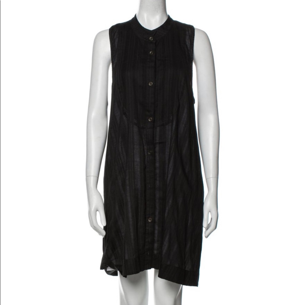 Rag & Bone black textured shirt dress- size L